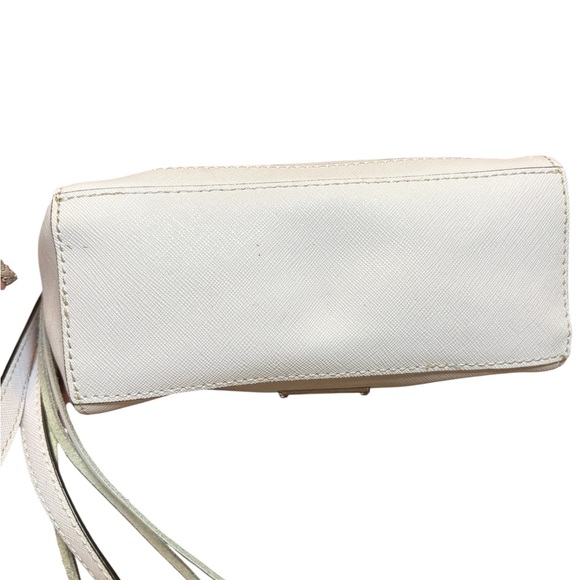 Rebecca Minkoff Saffiano Leather Crossbody Bag Ivory White - Picture 6 of 8
